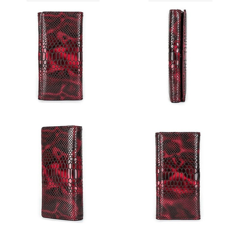 Portefeuille en Cuir de Luxe à Effet Croco pour Femme