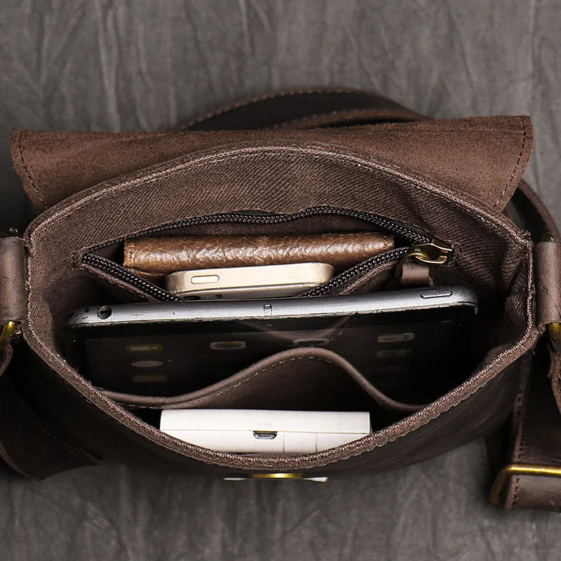 Sacoche en Cuir Vintage pour Homme - Marron