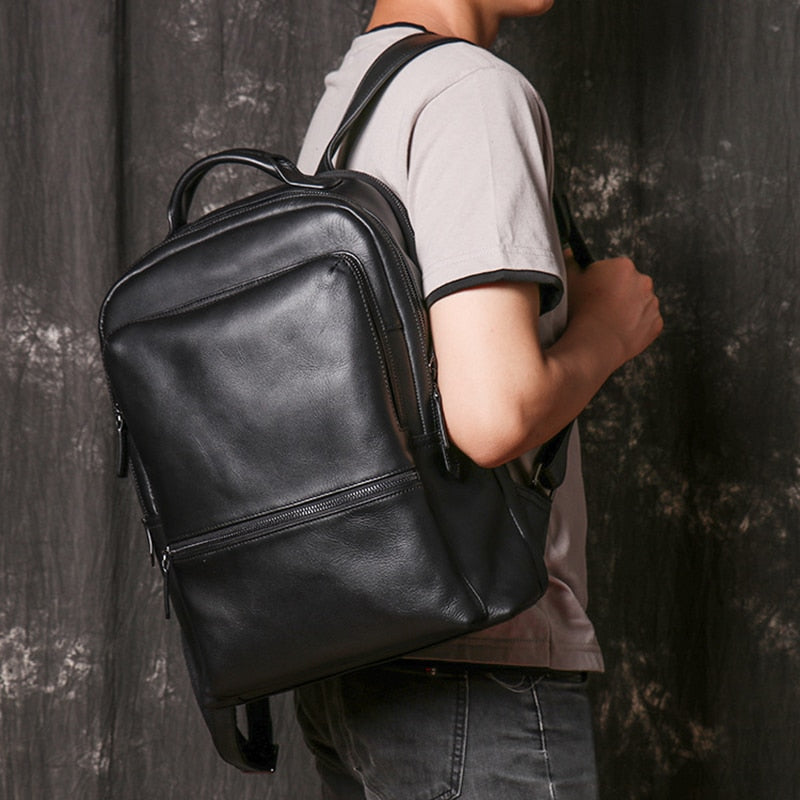 Sac à Dos Classique en Cuir Simple & Elégant pour Homme