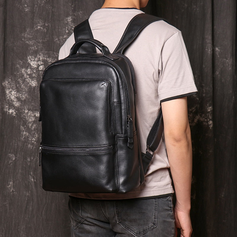 Sac à Dos Classique en Cuir Simple & Elégant pour Homme