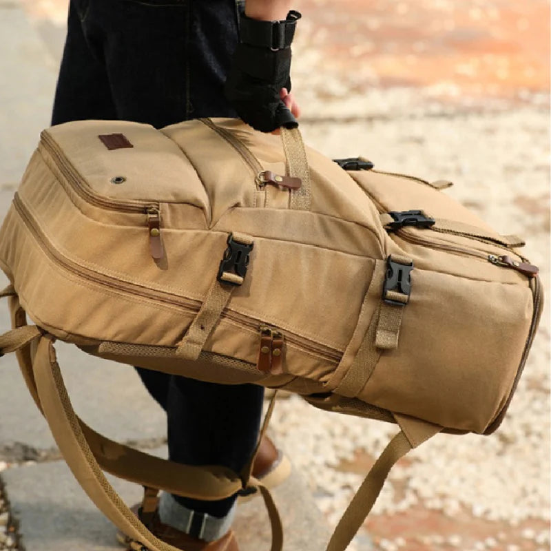 Sac de Voyage et Randonnée Multipoches en Toile Décontracté