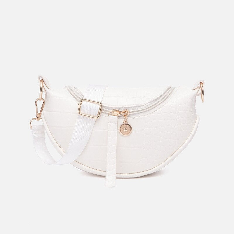 Sacoche Ceinture en Cuir à Motifs Crocodile