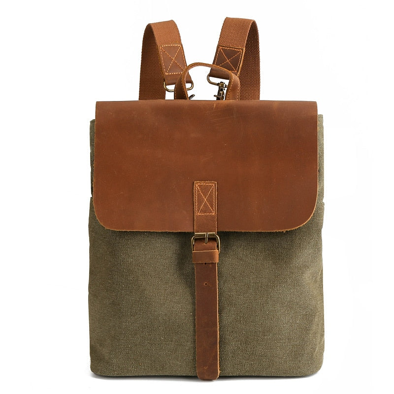 Sac Ordinateur à Dos à Bandoulière Vintage en Toile