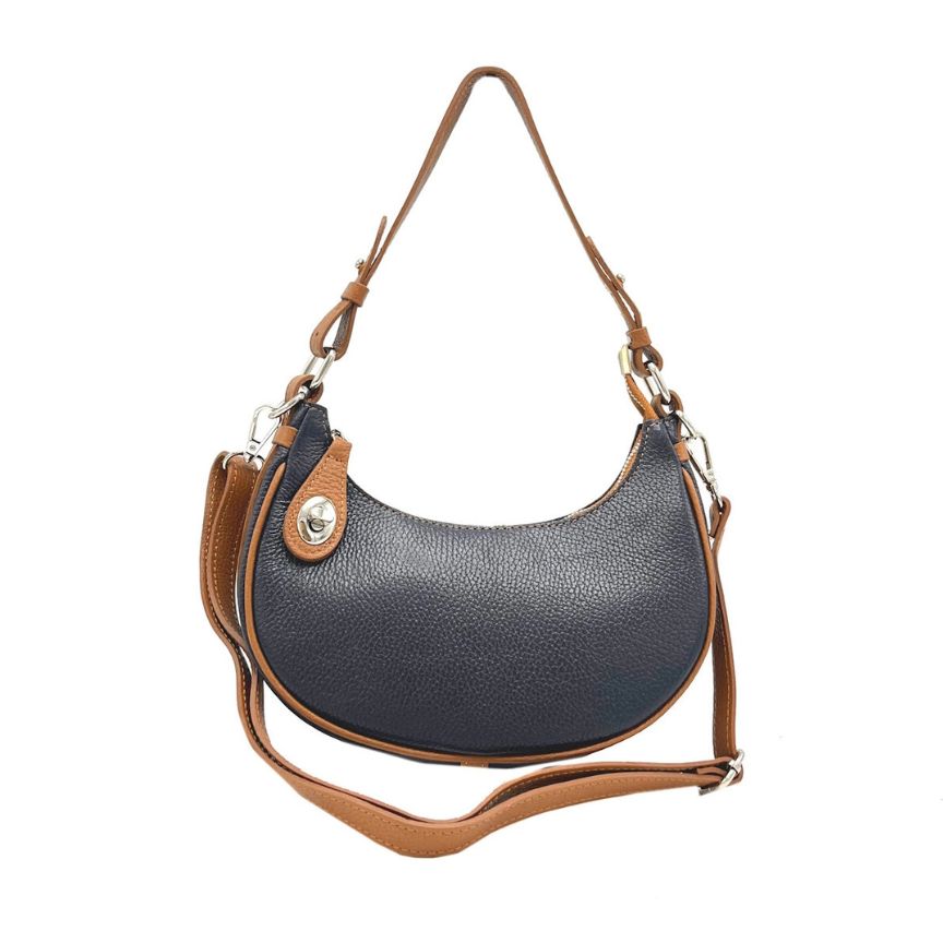 Sac à bandoulière en cuir véritable - petit, tendance d'Italie