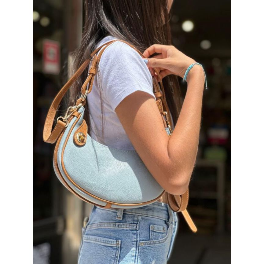 Sac à bandoulière en cuir véritable - petit, tendance d'Italie