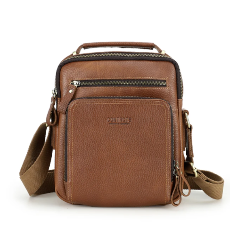Sac Bandoulière Multi-poches en Cuir pour Homme