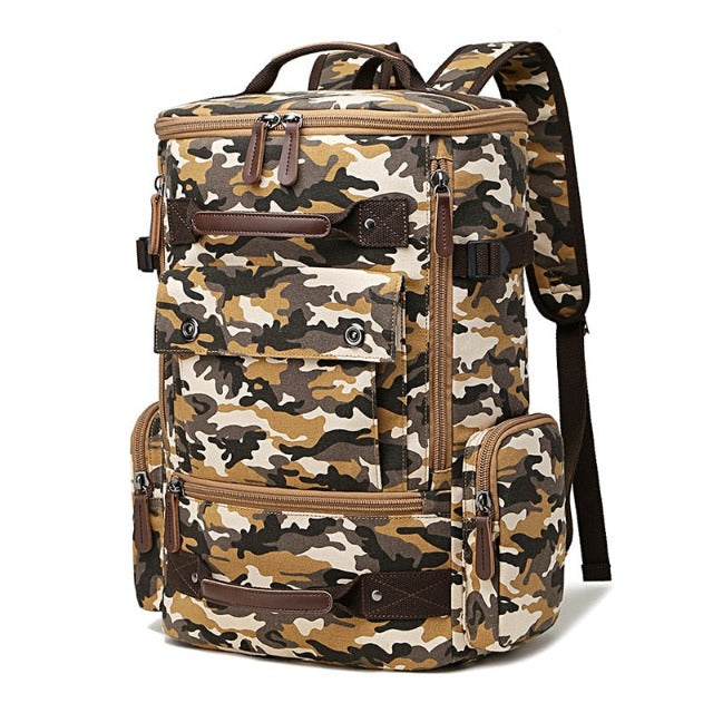 Sac de Voyage à Dos Vintage en Toile Homme