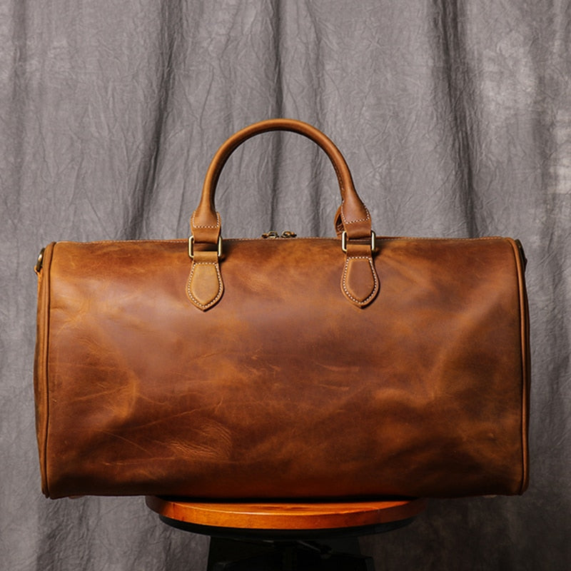 Sac de Voyage Homme en Cuir Léger à Grand Compartiment