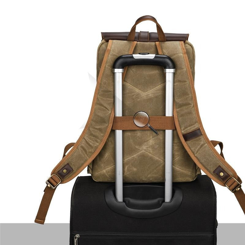 Sac à Dos Imperméable en Toile Vintage de Luxe pour Voyage