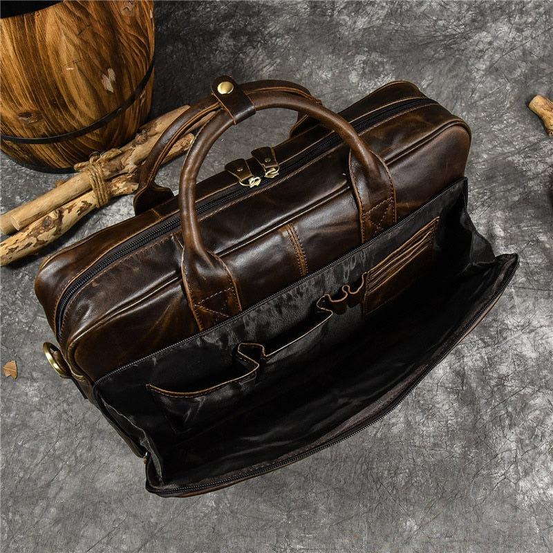 Porte Document en Cuir Vintage pour Homme