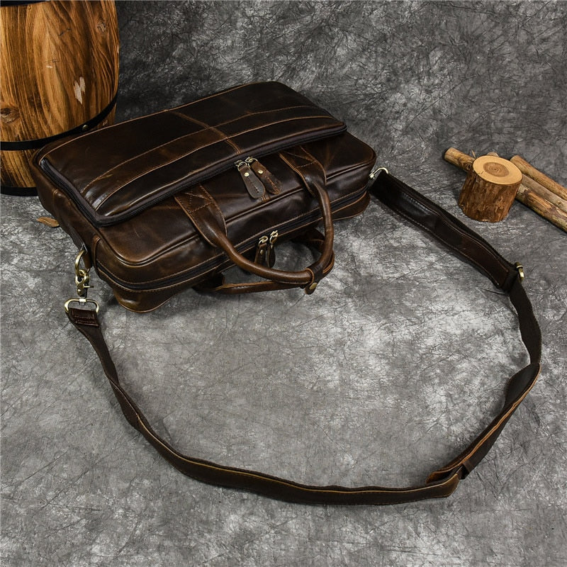 Porte Document en Cuir Vintage pour Homme