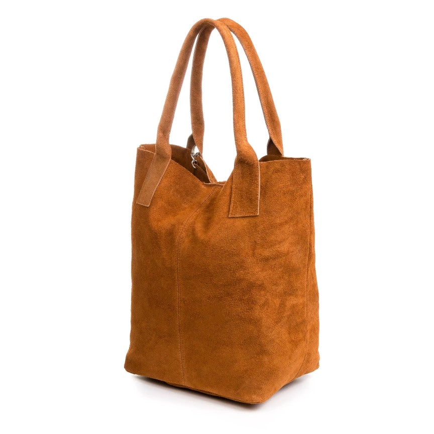 Sac à provisions en cuir italien - Fait à la main avec des accessoires en métal