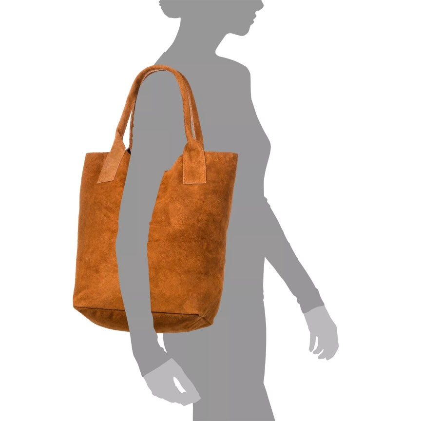 Sac à provisions en cuir italien - Fait à la main avec des accessoires en métal