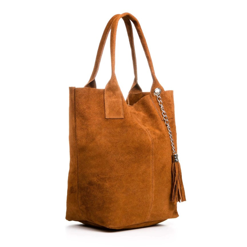 Sac à provisions en cuir italien - Fait à la main avec des accessoires en métal