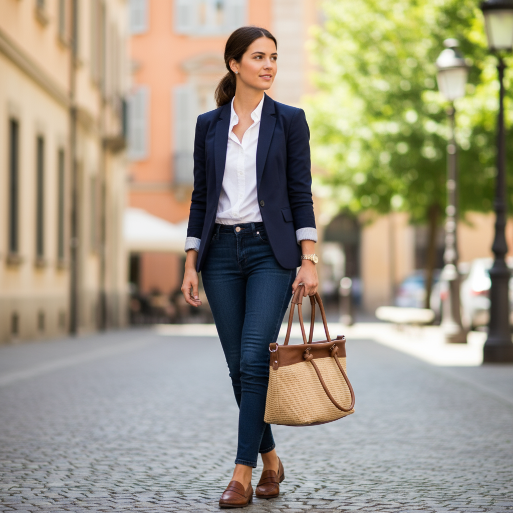 Sac à bandoulière moderne en cuir italien avec garniture en paille