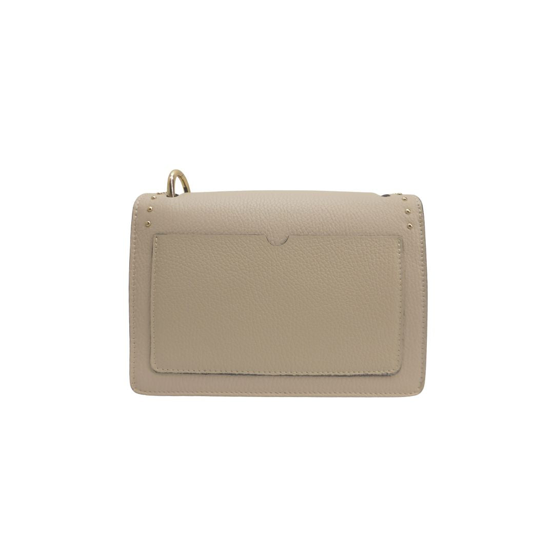 Sac à main en cuir pour femmes avec détails dorés - taille moyenne