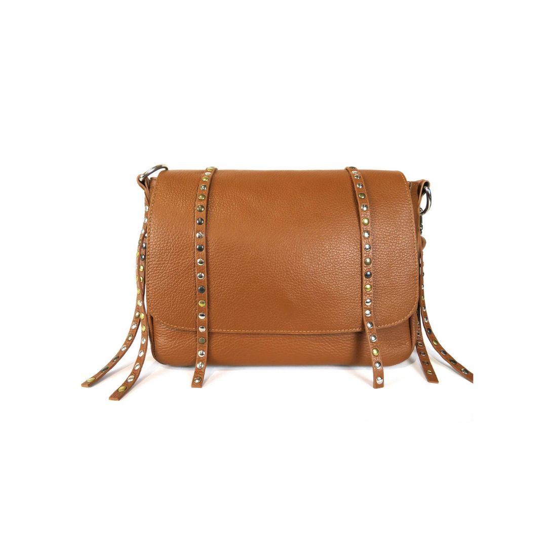 Sac à bandoulière en cuir élégant pour femmes avec clous