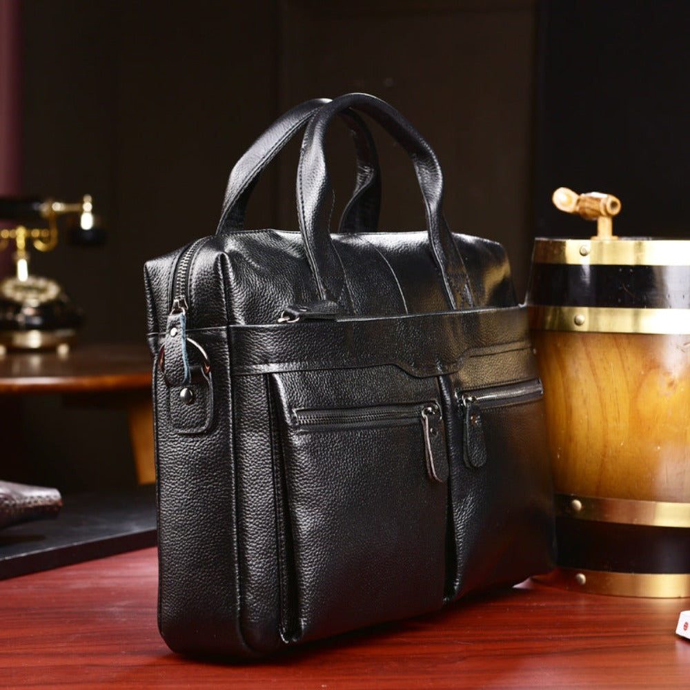 Sac Ordinateur Portable de 14 Pouces en Cuir pour Homme