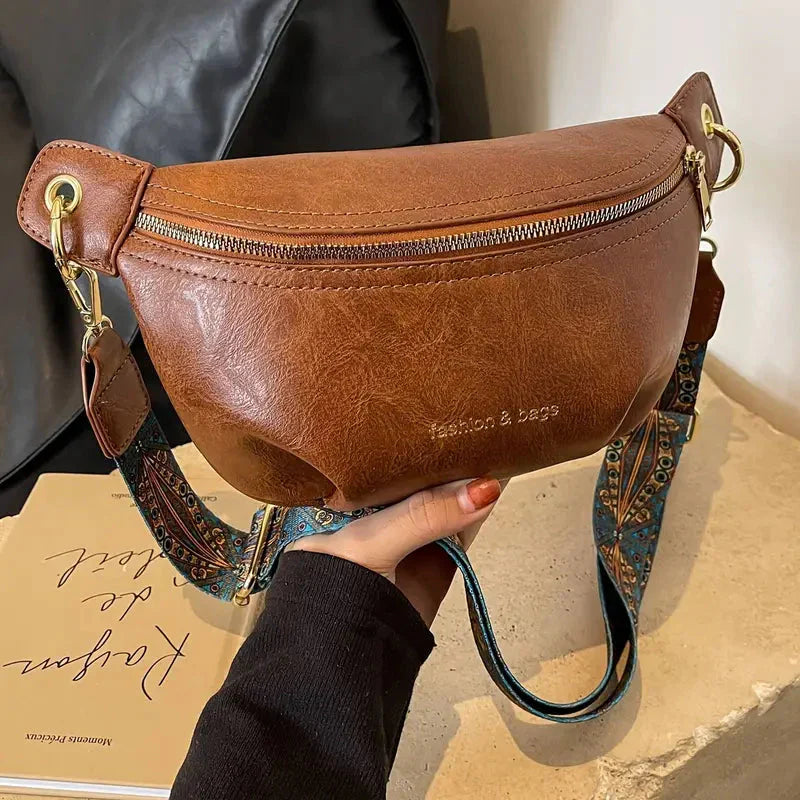 Sac Banane Tendance en Cuir avec Bandoulière Large – Idéal pour un Usage Quotidien