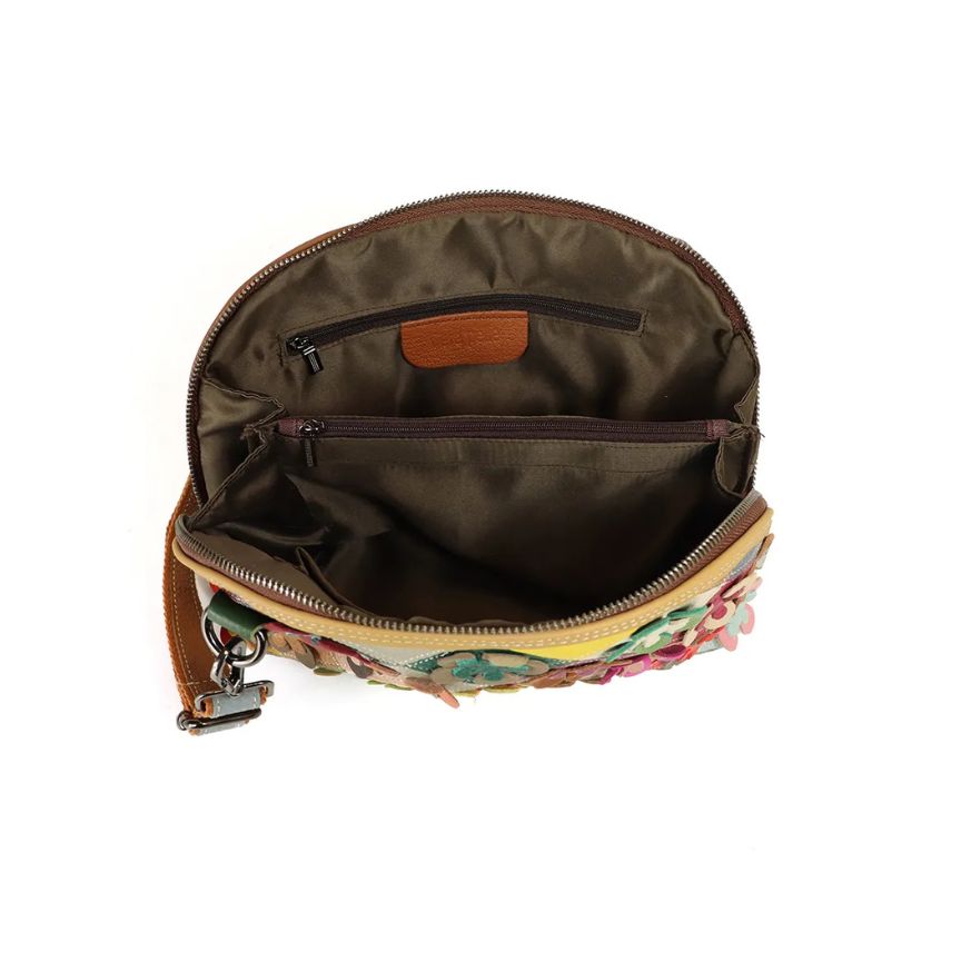 Sac à main en cuir italien élégant pour femmes avec motif floral