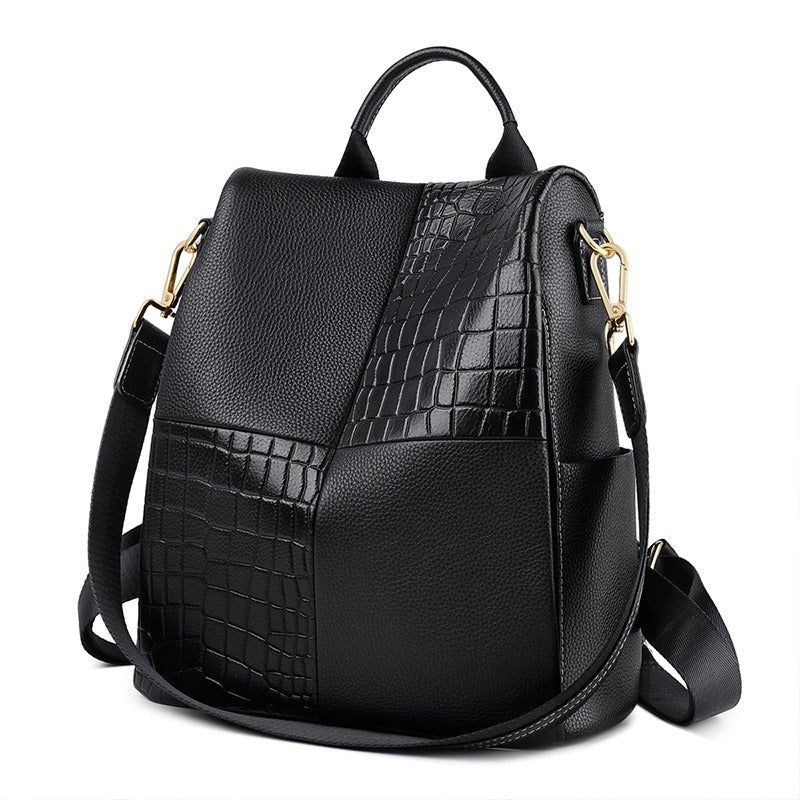 Sac à Dos en Cuir à Motif Croco pour Femme