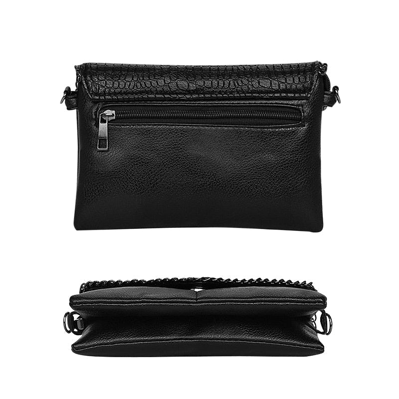 Sac Bandoulière Noir avec Détail en Chaîne – Élégant & Polyvalent