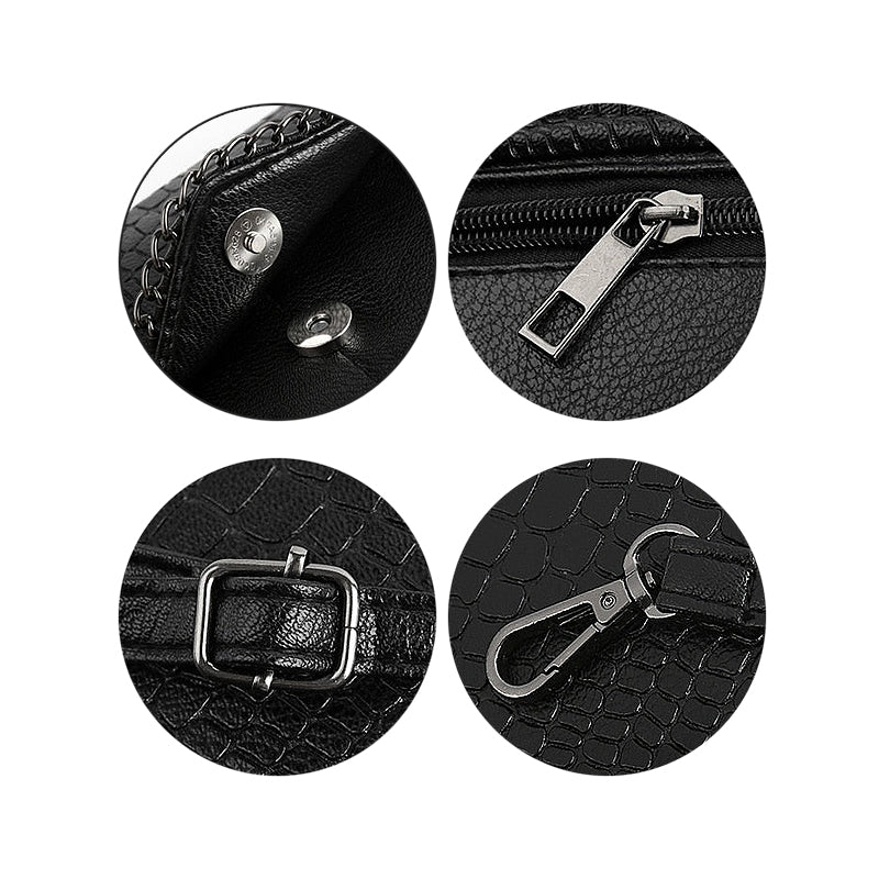 Sac Bandoulière Noir avec Détail en Chaîne – Élégant & Polyvalent
