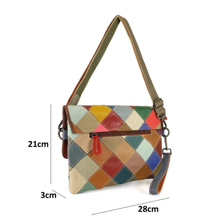 Sac à main en cuir italien élégant pour femmes avec motif floral