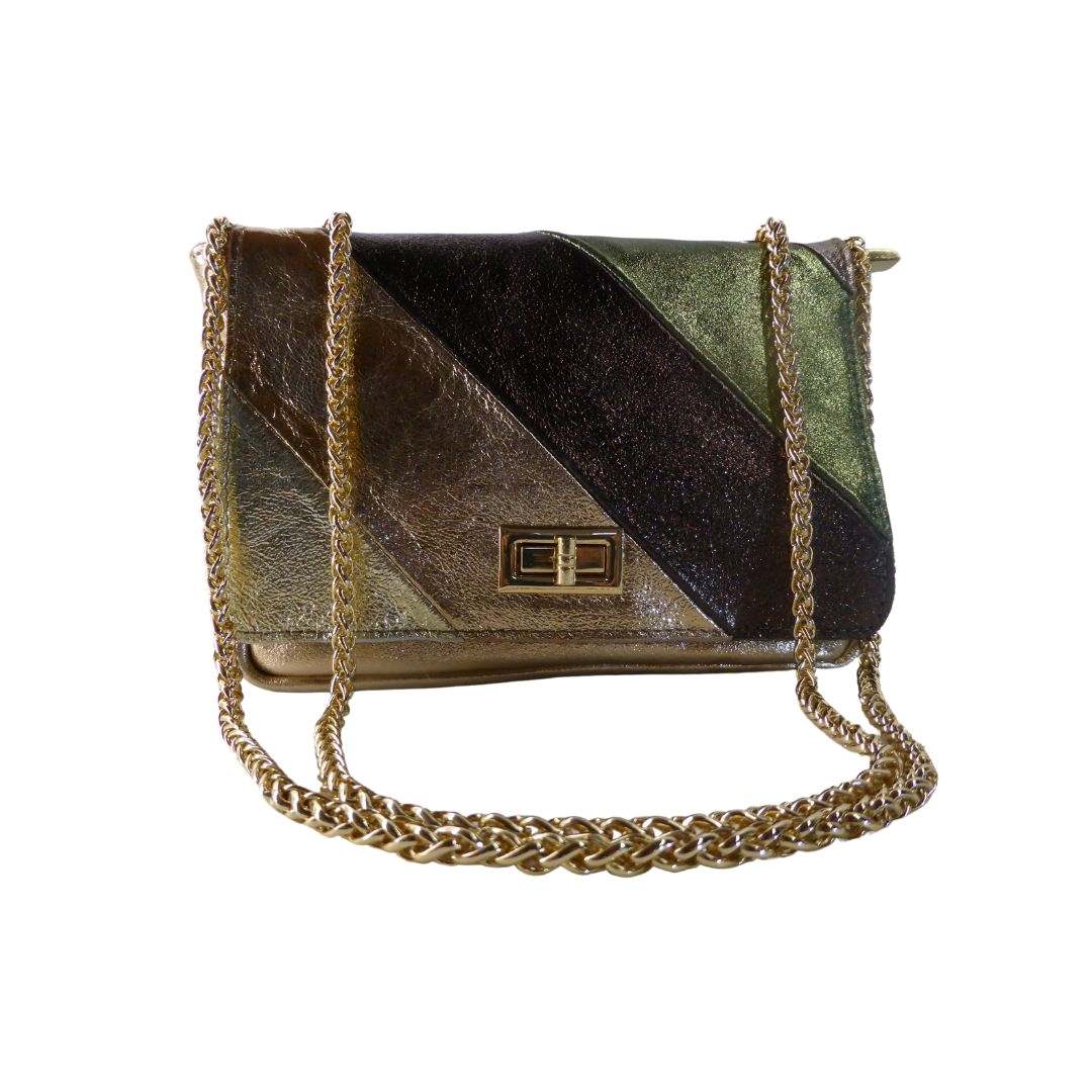 Pochette de soirée en cuir italien - Élégante et multicolore
