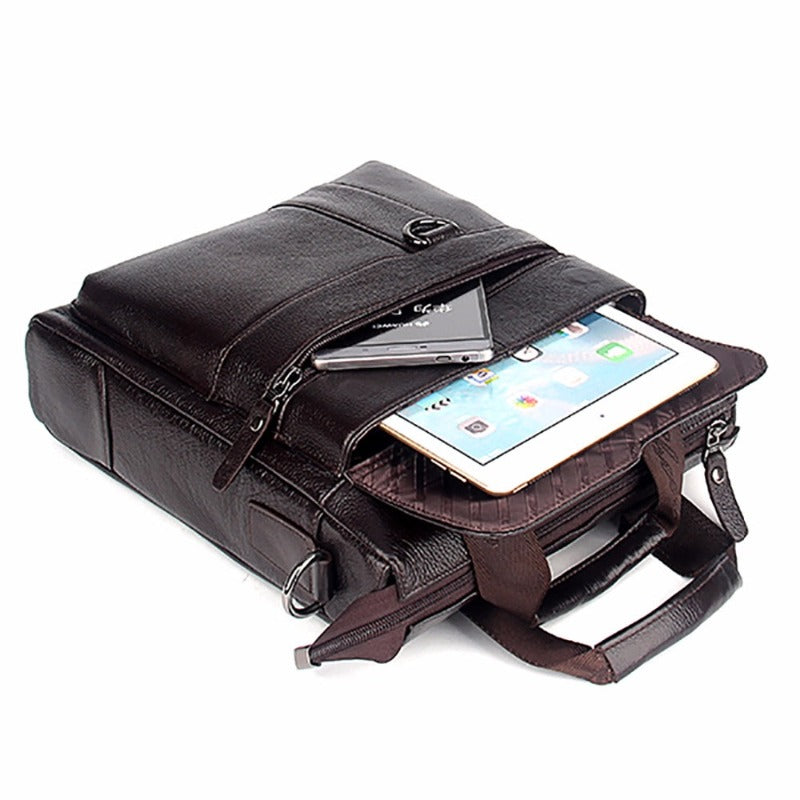 Sac Bandoulière Business à Porté Main en Cuir pour Homme