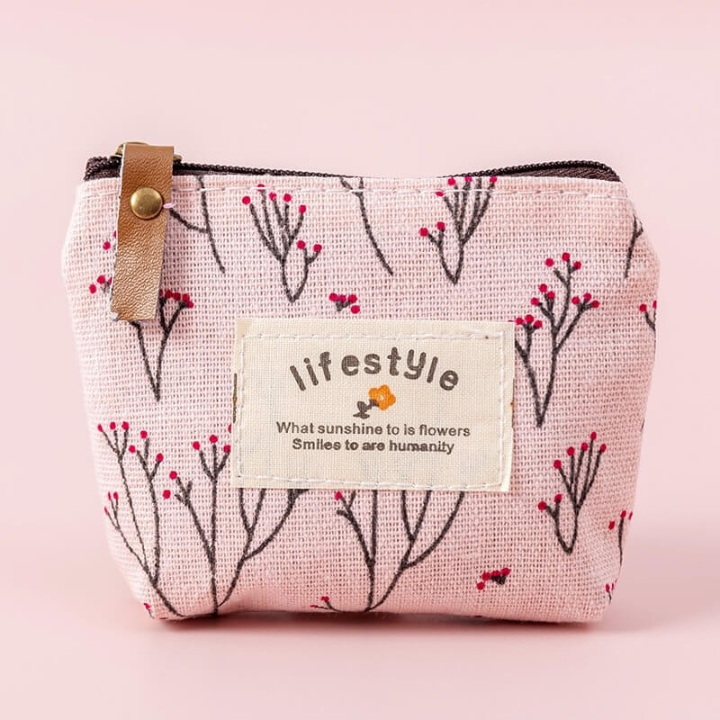 Porte-monnaie en Toile Imprimé à Motifs fleurs