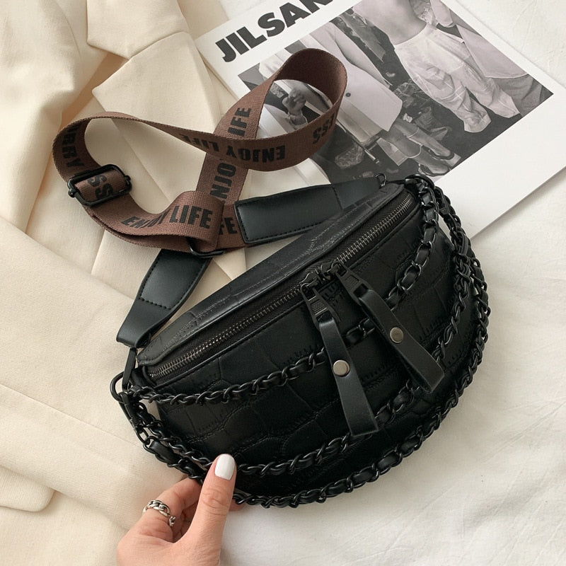 Sacoche Sac à Poitrine en Cuir pour Femme