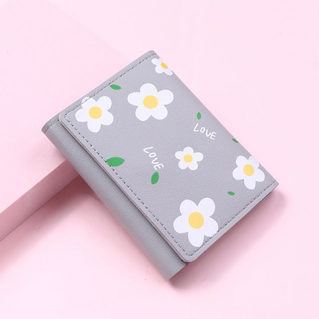Porte-monnaie Multi Poches à Motifs Fleurs