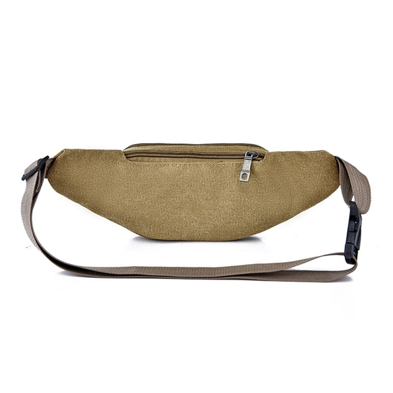 Sacoche Ceinture Vintage en Toile Unisexe