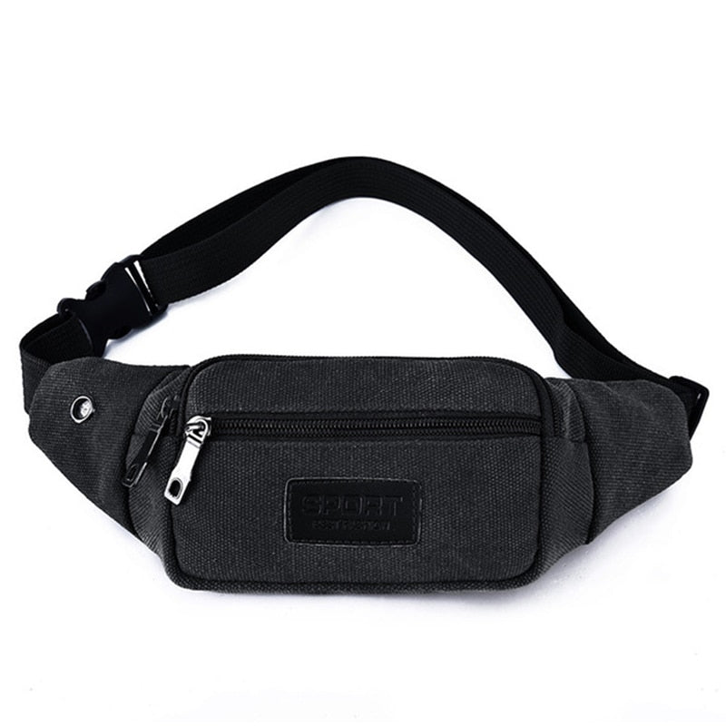 Sacoche Ceinture Vintage en Toile Unisexe