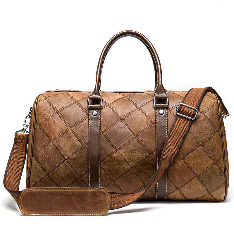 Sac de Voyage à Main Bandoulière Vintage en Cuir Homme