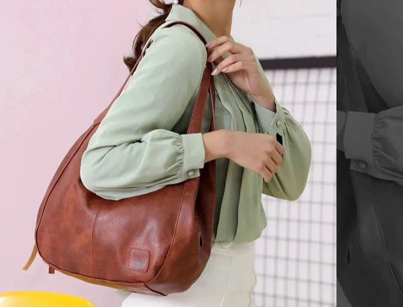 Grand sac à main en cuir pour femmes – modèle élégant et spacieux