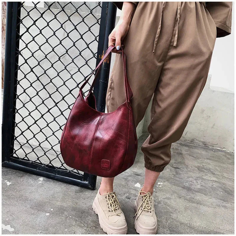 Grand sac à main en cuir pour femmes – modèle élégant et spacieux