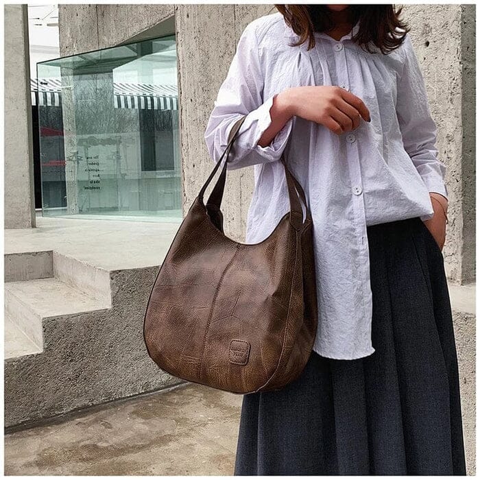 Grand sac à main en cuir pour femmes – modèle élégant et spacieux