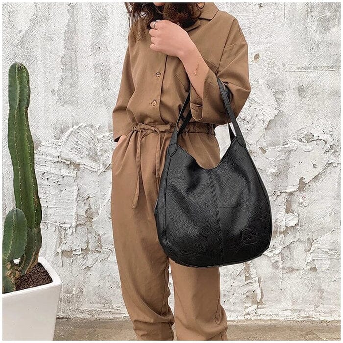 Grand sac à main en cuir pour femmes – modèle élégant et spacieux
