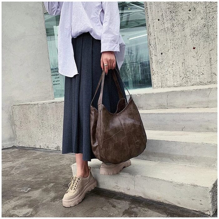 Grand sac à main en cuir pour femmes – modèle élégant et spacieux