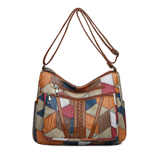 Patchwork Élégance – Sac Unique au Style Artistique