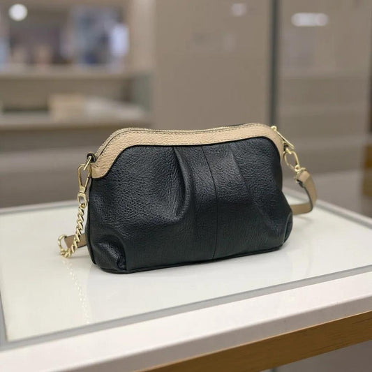 Sac à main élégant pour femmes en cuir véritable - fait à la main en Italie.