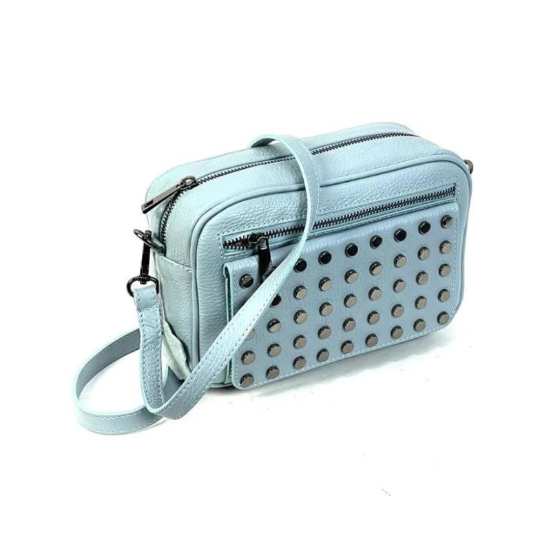 Sac à main en cuir italien - Sac bandoulière avec détails en clous