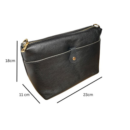 Sac à main pour femmes en cuir italien - Poche avant avec bouton