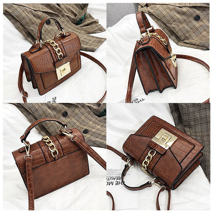 Sac à main designer pour femmes – Imprimé serpent avec fermeture à chaîne