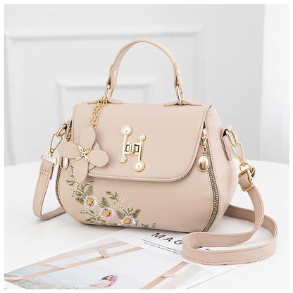 Sac à main pour femmes – Sac à épaule noir de luxe avec broderie
