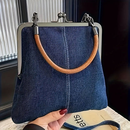 Vintage Chic – Sac en Jean avec Cadre Rétro