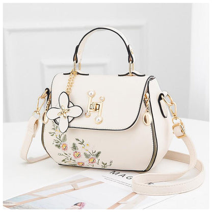 Sac à main pour femmes – Sac à épaule noir de luxe avec broderie