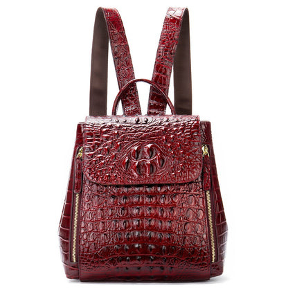 Sac à Dos en Cuir à Motif Croco de Luxe pour Femme